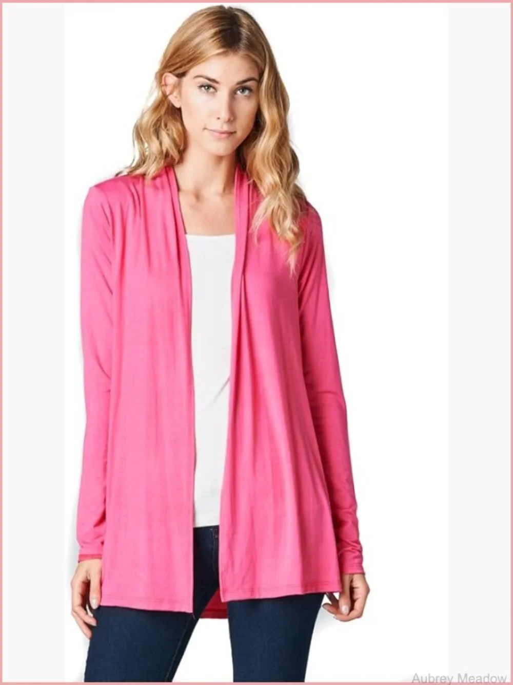 Long Sleeve Open Front Lightweight Viscose Cardigan